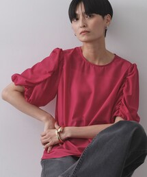 mici ミチ シャツ ブラウス ボリュームスリーブ 赤 長袖 ゆったり mici ミチ シャツ ブラウス ボリュームスリーブ 赤 長袖