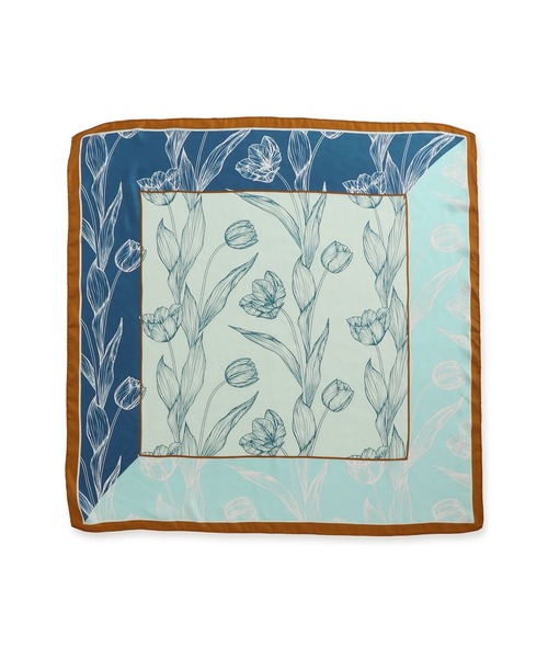VIS(ビス)の「チューリップ柄スカーフ90×90cm(バンダナ/スカーフ・レディース・ブラウン系その他3/ブルー系その他6・FREE)」の8枚目の写真