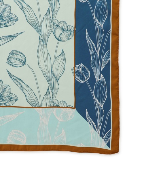 VIS(ビス)の「チューリップ柄スカーフ90×90cm(バンダナ/スカーフ・レディース・ブラウン系その他3/ブルー系その他6・FREE)」の9枚目の写真