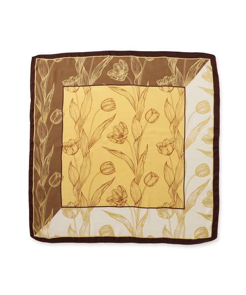 VIS(ビス)の「チューリップ柄スカーフ90×90cm(バンダナ/スカーフ・レディース・ブラウン系その他3/ブルー系その他6・FREE)」の10枚目の写真