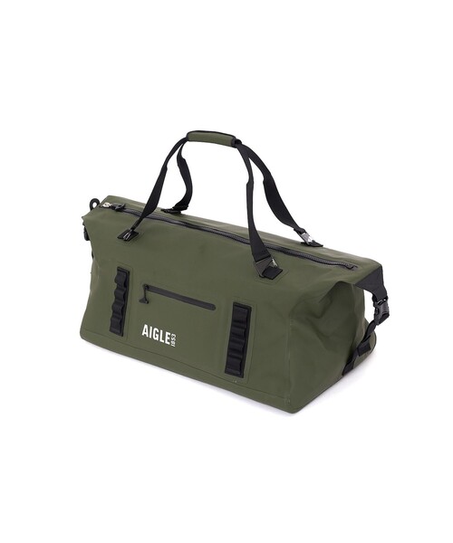 AIGLE（エーグル）の「防水 トラベルドライ ダッフルバッグ 75L（ボストンバッグ・レディース・ブラック/モスグリーン・FREE）」の9枚目の写真