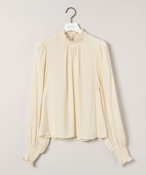 mysty woman（ミスティウーマン）の「シャーリングギャザーブラウス 581481（シャツ/ブラウス・レディース・ブラック/アイボリー/グレイッシュブルー・FREE）」の14枚目の写真