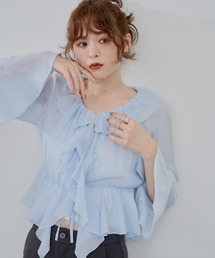 continuer de NICE CLAUP | 【@_chipi2xセレクト】【WEB限定】楊柳シアーラッフルブラウス(シャツ/ブラウス)