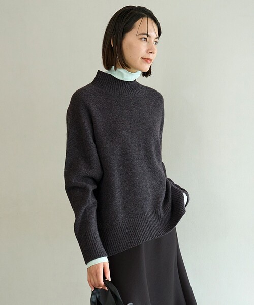 UNFILO（アンフィーロ）の「カシミヤブレンド ハイネックニット（ニット/セーター・レディース・ベージュ系/ライトグレー系/ライトグレー系2/グレー系1/ピンク系/ネイビー系2/ライトグレー系1/グレー系/ライトグリーン系/アイボリー系/レッド系・MEDIUM/SMALL/X-SMALL）」の13枚目の写真