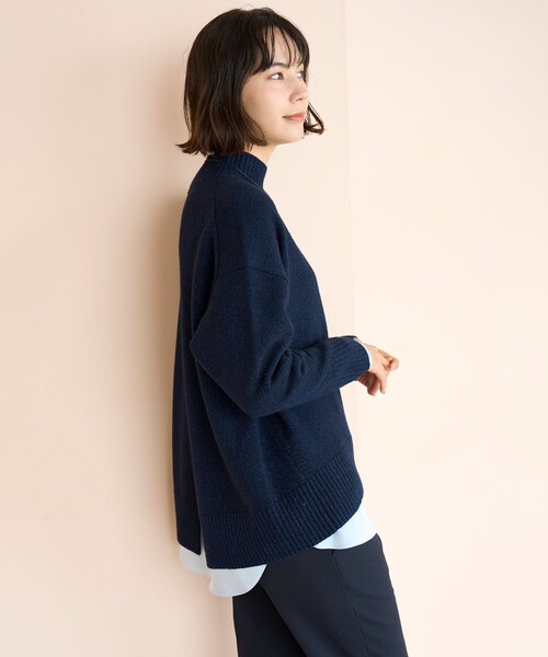 UNFILO（アンフィーロ）の「カシミヤブレンド ハイネックニット（ニット/セーター・レディース・ベージュ系/ライトグレー系/ライトグレー系2/グレー系1/ピンク系/ネイビー系2/ライトグレー系1/グレー系/ライトグリーン系/アイボリー系/レッド系・MEDIUM/SMALL/X-SMALL）」の15枚目の写真
