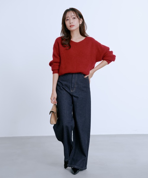 COHINA(コヒナ)の「KUROKI DENIM フレアワイド 【低身長・小柄女性】(デニムパンツ・レディース・ネイビー/ブラック/ブルー・XXXS/XS-Short/S-Short/M-Short/XS-Regular/S-Regular/M-Regular/XXS)」の3枚目の写真