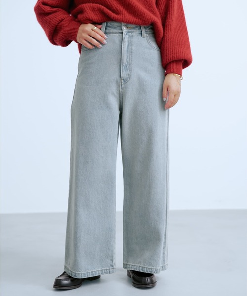 COHINA(コヒナ)の「KUROKI DENIM フレアワイド 【低身長・小柄女性】(デニムパンツ・レディース・ネイビー/ブラック/ブルー・XXXS/XS-Short/S-Short/M-Short/XS-Regular/S-Regular/M-Regular/XXS)」の1枚目の写真