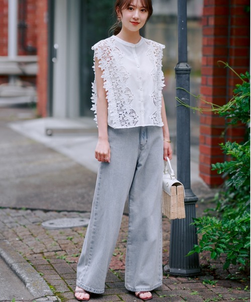 COHINA(コヒナ)の「KUROKI DENIM フレアワイド 【低身長・小柄女性】(デニムパンツ・レディース・ネイビー/ブラック/ブルー・XXXS/XS-Short/S-Short/M-Short/XS-Regular/S-Regular/M-Regular/XXS)」の9枚目の写真