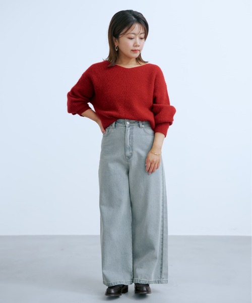 COHINA(コヒナ)の「KUROKI DENIM フレアワイド 【低身長・小柄女性】(デニムパンツ・レディース・ネイビー/ブラック/ブルー・XXXS/XS-Short/S-Short/M-Short/XS-Regular/S-Regular/M-Regular/XXS)」の10枚目の写真