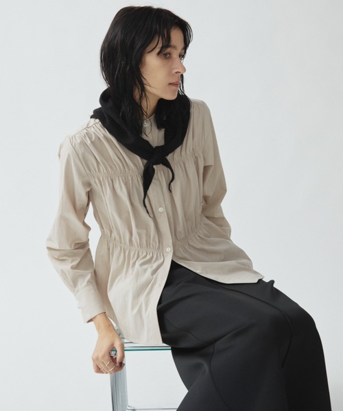 Aunt Marie's(アントマリーズ)の「ブロードシャーリングロングスリーブブラウス/シャツ(シャツ/ブラウス・レディース・ネイビー/ブラウン/グレイッシュベージュ・FREE)」の19枚目の写真