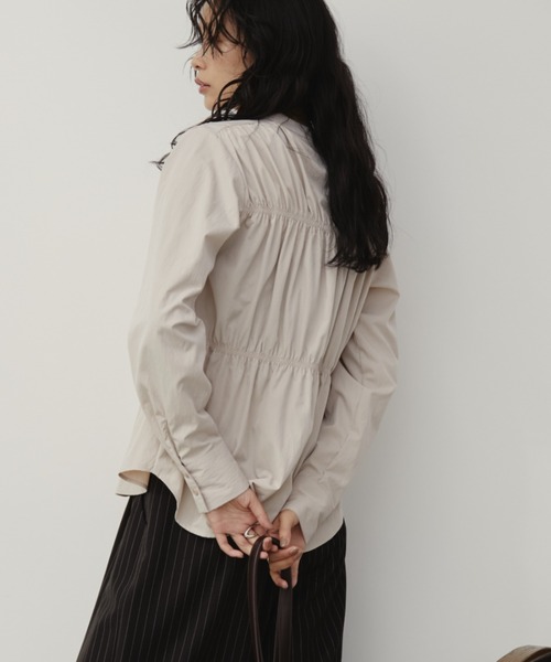 Aunt Marie's(アントマリーズ)の「ブロードシャーリングロングスリーブブラウス/シャツ(シャツ/ブラウス・レディース・ネイビー/ブラウン/グレイッシュベージュ・FREE)」の12枚目の写真