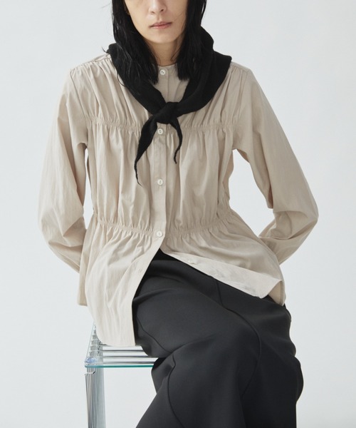 Aunt Marie's(アントマリーズ)の「ブロードシャーリングロングスリーブブラウス/シャツ(シャツ/ブラウス・レディース・ネイビー/ブラウン/グレイッシュベージュ・FREE)」の22枚目の写真