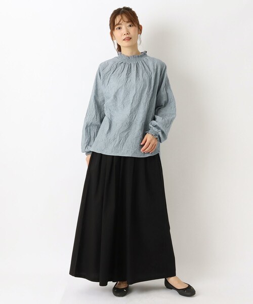 one'sterrace(ワンズテラス)の「リップル シャーリングブラウス(シャツ/ブラウス・レディース・ブルー系その他7/ブラック系8/グレー系4/アイボリー系8・02)」の20枚目の写真