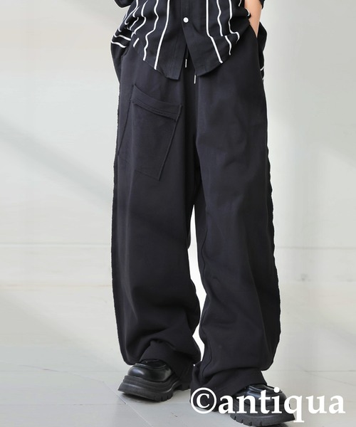 antiqua（アンティカ）の「デザインポケットスウェットパンツ（スウェットパンツ・レディース・ブラック/杢グレー・MEDIUM/LARGE）」の2枚目の写真