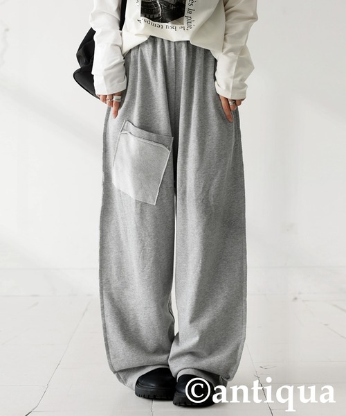 antiqua（アンティカ）の「デザインポケットスウェットパンツ（スウェットパンツ・レディース・ブラック/杢グレー・MEDIUM/LARGE）」の9枚目の写真