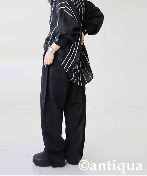 antiqua（アンティカ）の「デザインポケットスウェットパンツ（スウェットパンツ・レディース・ブラック/杢グレー・MEDIUM/LARGE）」の7枚目の写真