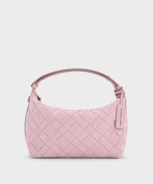 CHARLES & KEITH(チャールズ & キース)の「Ivette イヴェット スエードウーブンショルダーバッグ(ショルダーバッグ・レディース・サンドベージュ/ピンク・S)」の14枚目の写真