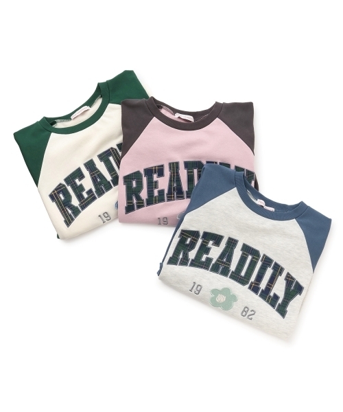 セール】【7days】ラグランチェックロゴトレーナー（スウェット