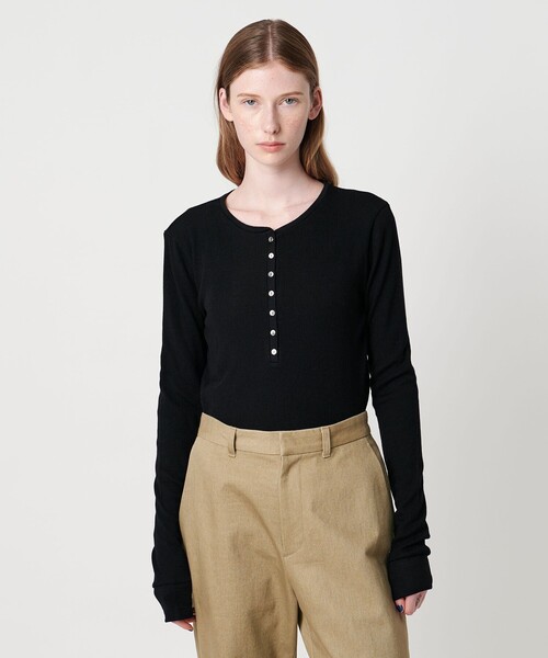 Steven Alan＞ウール リブ ヘンリーネック プルオーバー（T