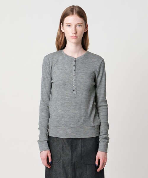 Steven Alan＞ウール リブ ヘンリーネック プルオーバー（Tシャツ