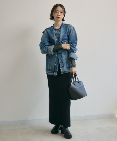 Paradise Picnic（パラダイスピクニック）の「ノーカラーデニムジャケット（デニムジャケット・レディース・ブルー・FREE）」の3枚目の写真