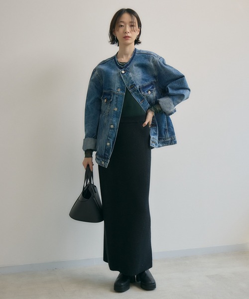 Paradise Picnic（パラダイスピクニック）の「ノーカラーデニムジャケット（デニムジャケット・レディース・ブルー・FREE）」の5枚目の写真