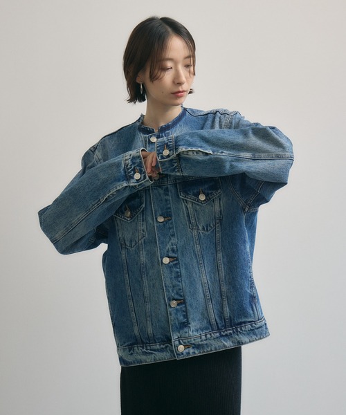 Paradise Picnic（パラダイスピクニック）の「ノーカラーデニムジャケット（デニムジャケット・レディース・ブルー・FREE）」の9枚目の写真