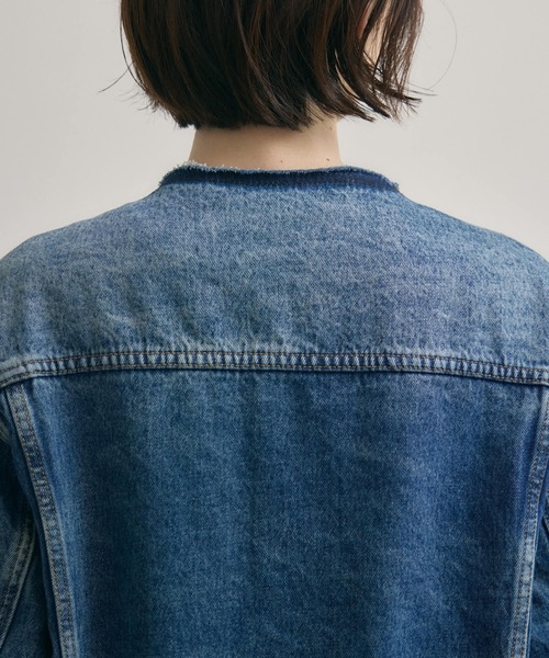 Paradise Picnic（パラダイスピクニック）の「ノーカラーデニムジャケット（デニムジャケット・レディース・ブルー・FREE）」の12枚目の写真