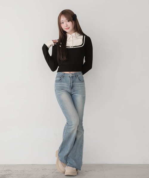 シャツコンビニット / Shirt Combo Knit（ニット/セーター）｜PriCHOU