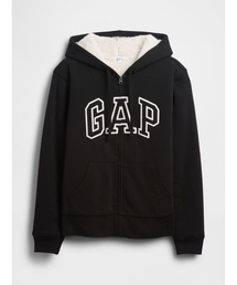 GAP(ギャップ)のリラックスフィット Gapロゴ 裏ボア ジップアップパーカー(パーカー)