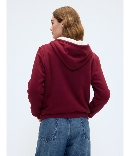 セール】リラックスフィット Gapロゴ 裏ボア ジップアップパーカー