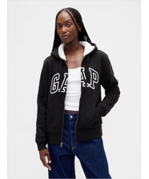 GAP(ギャップ)のリラックスフィット Gapロゴ 裏ボア ジップアップパーカー(パーカー)