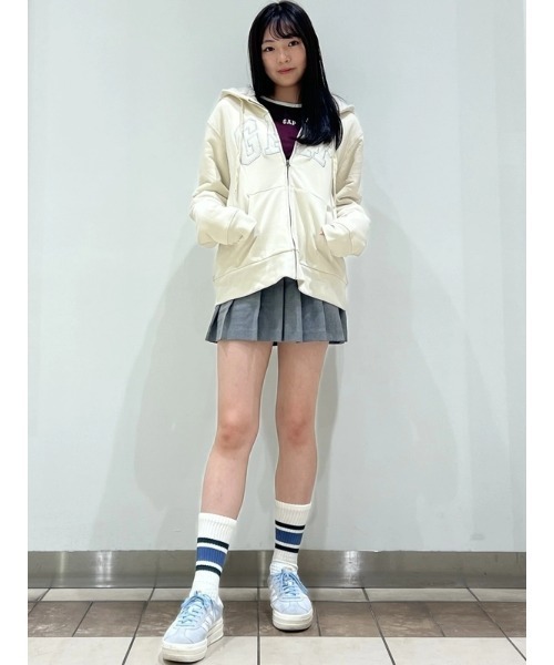 GAP 新作リラックスフィット ジップアップパーカー ホワイト セール