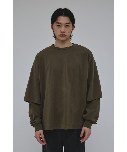 STYLEMIXER（スタイルミキサー）の「レイヤードロングスリーブT（Tシャツ/カットソー・メンズ・ブラック/ライトベージュ/カーキ・MEDIUM/LARGE）」の3枚目の写真