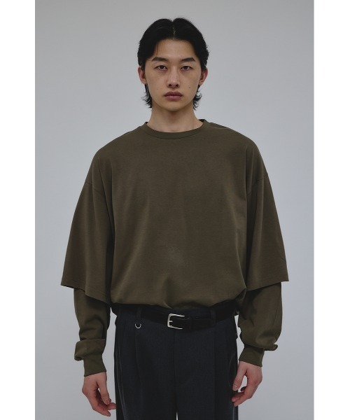 STYLEMIXER（スタイルミキサー）の「レイヤードロングスリーブT（Tシャツ/カットソー・メンズ・ブラック/ライトベージュ/カーキ・MEDIUM/LARGE）」の6枚目の写真