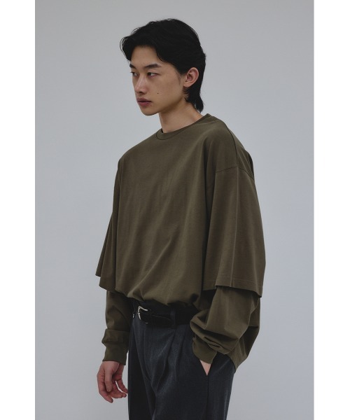 STYLEMIXER（スタイルミキサー）の「レイヤードロングスリーブT（Tシャツ/カットソー・メンズ・ブラック/ライトベージュ/カーキ・MEDIUM/LARGE）」の7枚目の写真