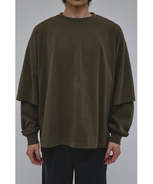 STYLEMIXER（スタイルミキサー）の「レイヤードロングスリーブT（Tシャツ/カットソー・メンズ・ブラック/ライトベージュ/カーキ・MEDIUM/LARGE）」の8枚目の写真