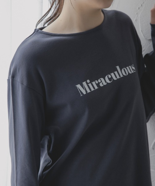 slattgir(スラットジール)の「高身長 綿100%フロントロゴプリント長袖Tシャツ(トールサイズ)Essenave(Tシャツ/カットソー・レディース・オフホワイト/ネイビー・TM/TL/TLL/T3L)」の14枚目の写真