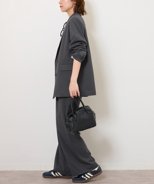 JOURNAL STANDARD relume（ジャーナルスタンダード　レリューム）の「チェックセミワイドパンツ（スラックス・レディース・チャコールグレー/ブラウン・38/36）」の5枚目の写真