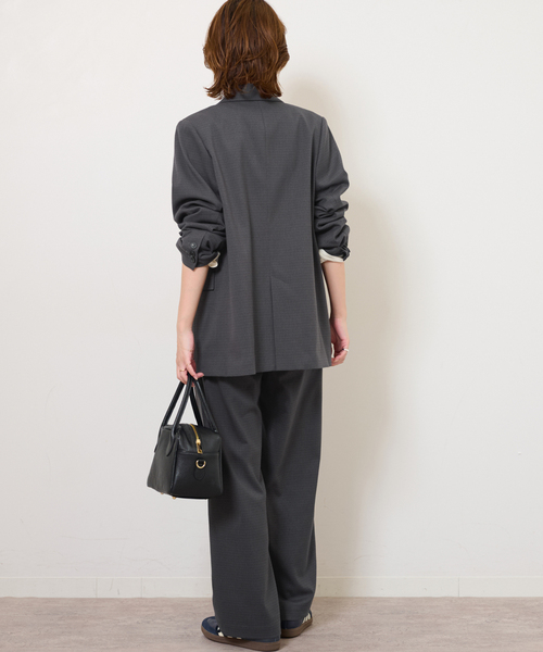 JOURNAL STANDARD relume（ジャーナルスタンダード　レリューム）の「チェックセミワイドパンツ（スラックス・レディース・チャコールグレー/ブラウン・38/36）」の6枚目の写真