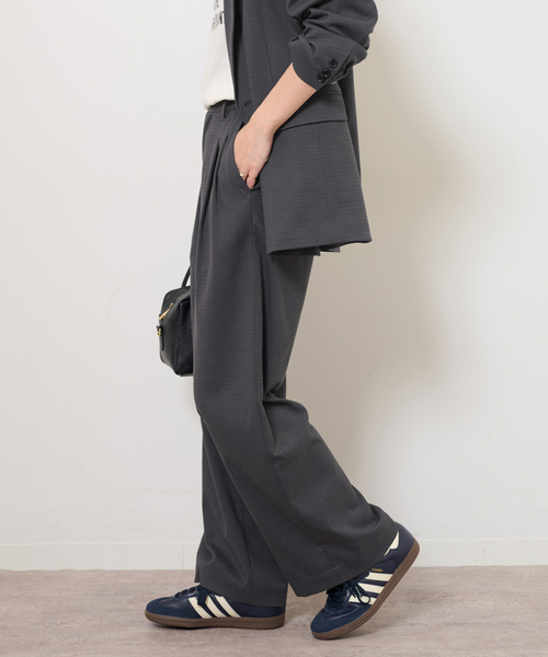 JOURNAL STANDARD relume（ジャーナルスタンダード　レリューム）の「チェックセミワイドパンツ（スラックス・レディース・チャコールグレー/ブラウン・38/36）」の8枚目の写真