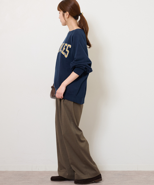 JOURNAL STANDARD relume（ジャーナルスタンダード　レリューム）の「チェックセミワイドパンツ（スラックス・レディース・チャコールグレー/ブラウン・38/36）」の11枚目の写真