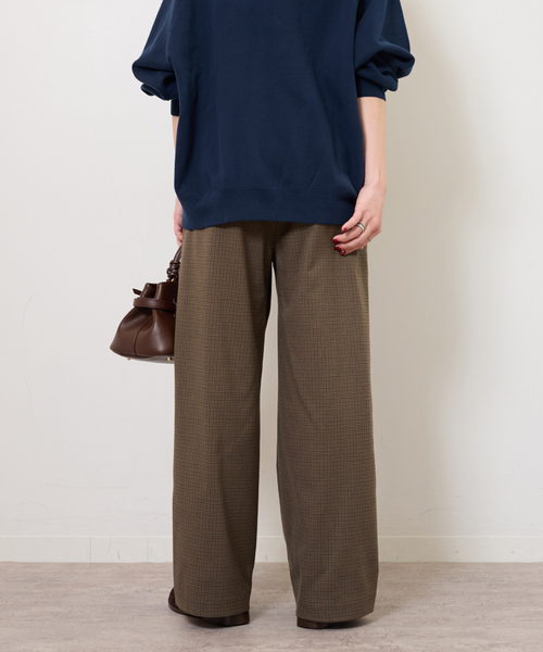JOURNAL STANDARD relume（ジャーナルスタンダード　レリューム）の「チェックセミワイドパンツ（スラックス・レディース・チャコールグレー/ブラウン・38/36）」の14枚目の写真
