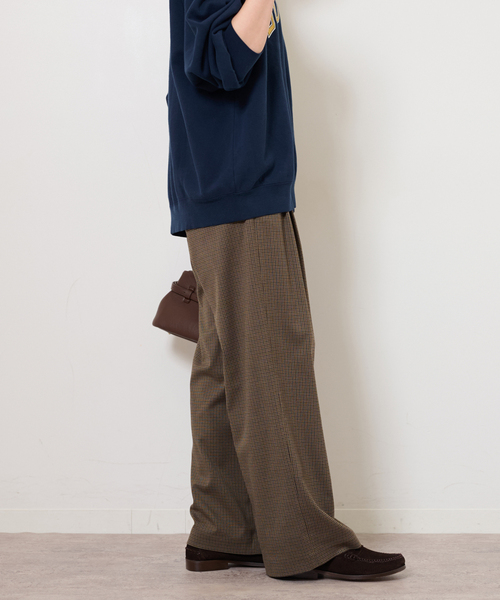 JOURNAL STANDARD relume（ジャーナルスタンダード　レリューム）の「チェックセミワイドパンツ（スラックス・レディース・チャコールグレー/ブラウン・38/36）」の15枚目の写真