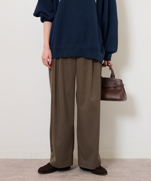 JOURNAL STANDARD relume（ジャーナルスタンダード　レリューム）の「チェックセミワイドパンツ（スラックス・レディース・チャコールグレー/ブラウン・38/36）」の16枚目の写真