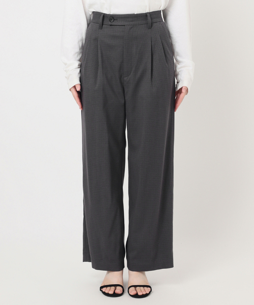JOURNAL STANDARD relume（ジャーナルスタンダード　レリューム）の「チェックセミワイドパンツ（スラックス・レディース・チャコールグレー/ブラウン・38/36）」の17枚目の写真