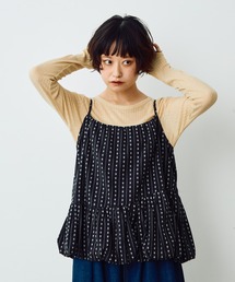 Crisp | フラワーストライプバルーンキャミ(キャミソール)