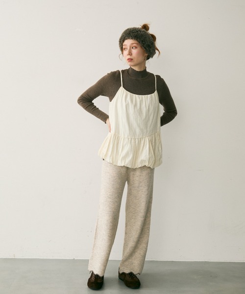 Crisp（クリスプ）の「フラワーストライプバルーンキャミ（キャミソール・レディース・ブラック/アイボリー・FREE）」の22枚目の写真