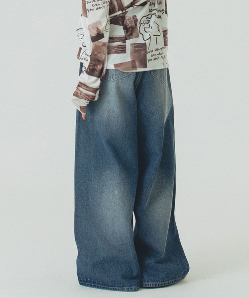 ROSE BUD（ローズバッド）の「DENIM PANTS（デニムパンツ・レディース・バーガンディー/ライトインディゴブルー・S/M）」の16枚目の写真