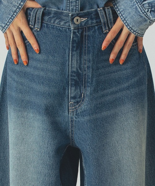 ROSE BUD（ローズバッド）の「DENIM PANTS（デニムパンツ・レディース・バーガンディー/ライトインディゴブルー・S/M）」の19枚目の写真
